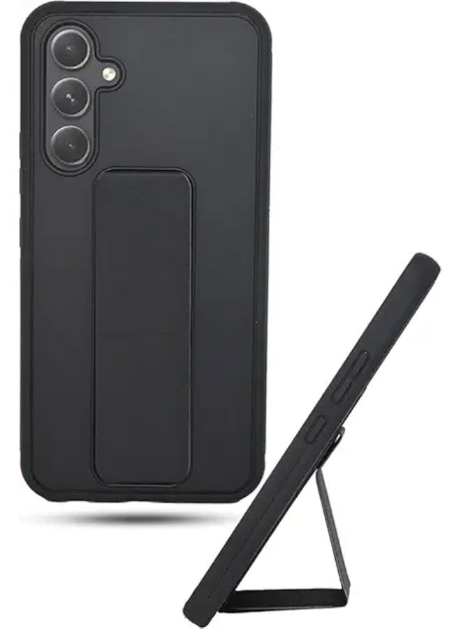 Magnetc Grip Cover  For Samsung Galaxy A55 , Kickstand Slim Shockproof Grip Case, Silcione Protective Cover For Samsung Galaxy A55 - Black